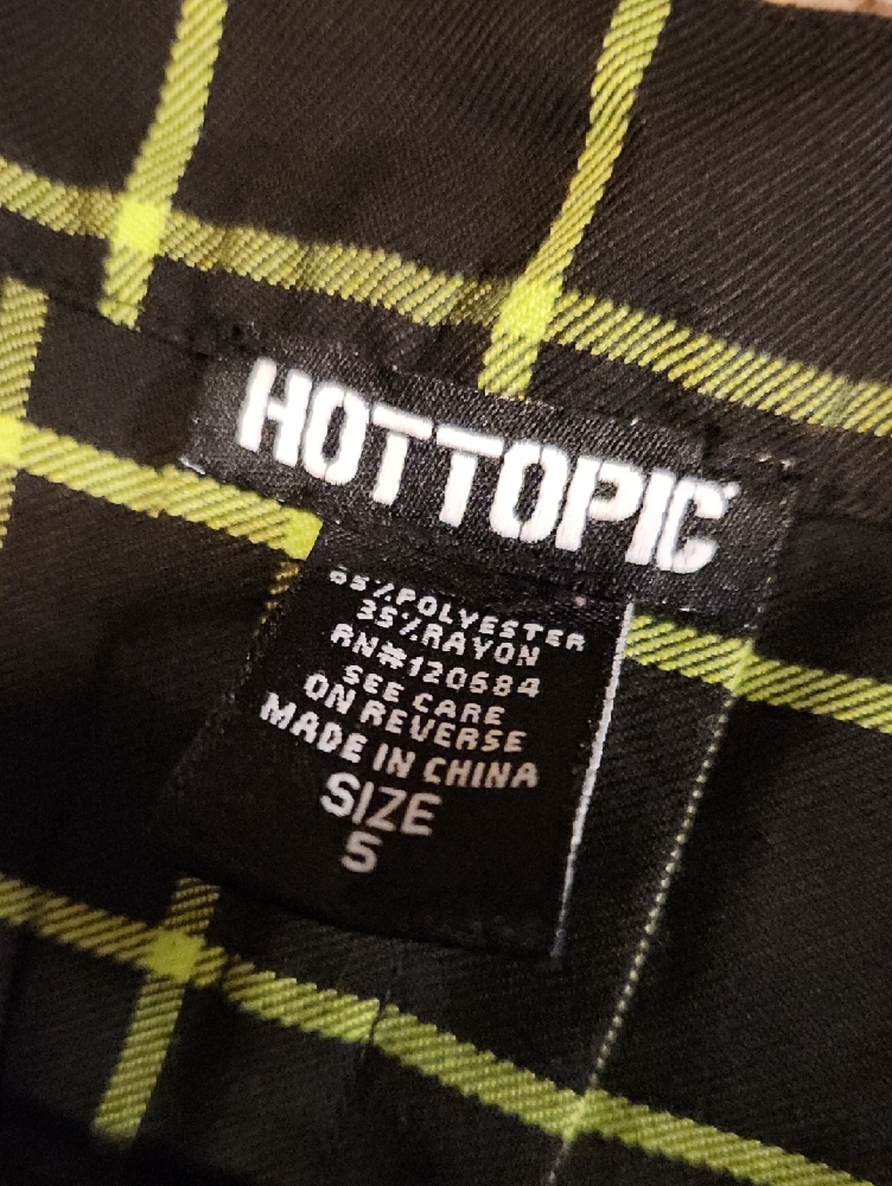 Hot Topic Black Dress with Neon Lime Grid - Picture 2 of 7